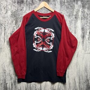 Vintage Y2K No Boundaries Skater Long Sleeve Shirt Men's 2XL Dragon Felt